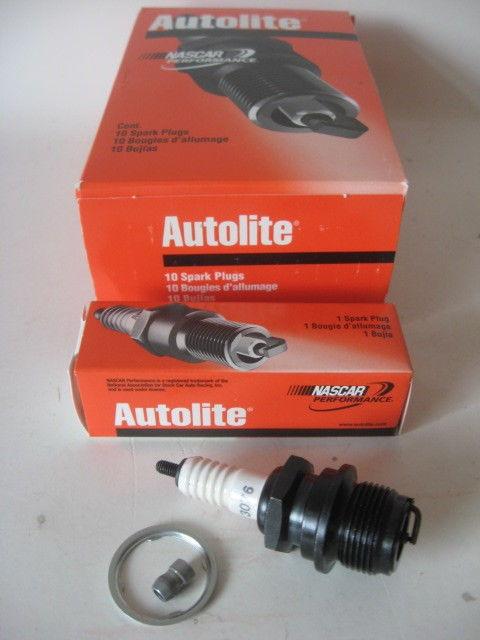 Vintage hit miss model a b many autolite 3076 spark plug box(10 ten)