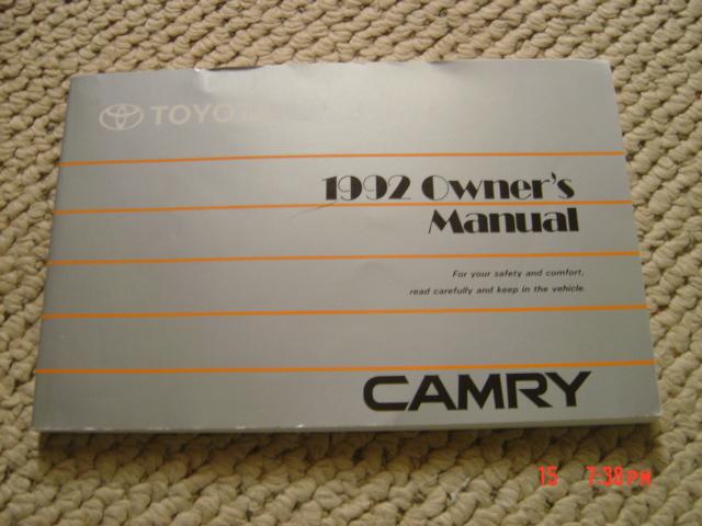 1992 toyota camry owners manual