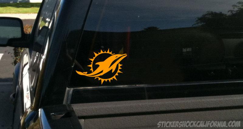 Miami dolphins orange vinyl sticker decal