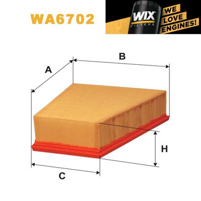 1x wix air filter wa6702 - eqv to fram ca9341