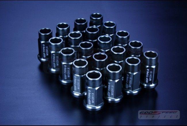 Gsp gun metal color t3 racing lug nuts 50mm 20pcs m12 x 1.50 mazda  scion toyota