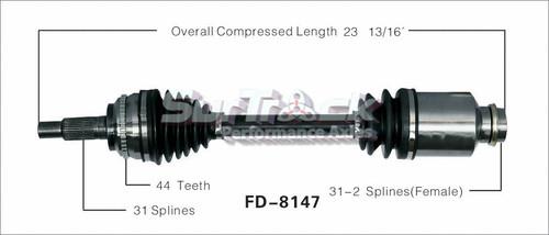 Surtrack perf axles fd-8147 cv half-shaft assembly-new cv axle shaft