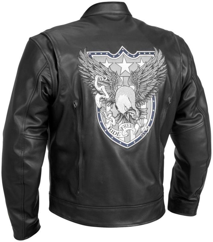 River road ride free eagle motorcycle jacket black size 40