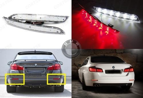 Bmw 11+ 5-series f10 f11 clear lens bumper reflector led backup tail brake light