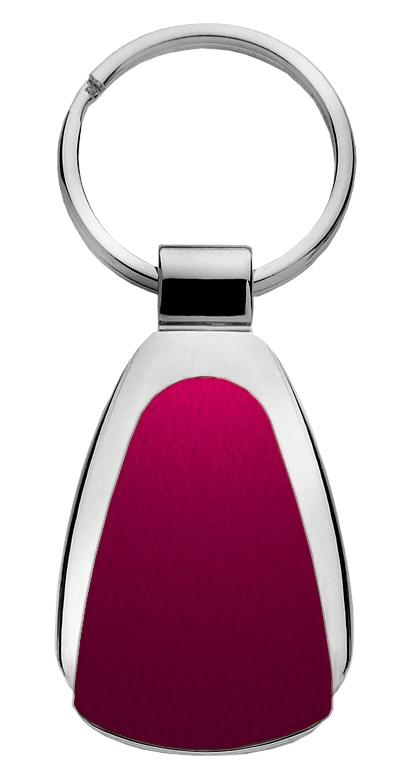 Plain simple burgundy tear drop key chain ring tag key fob logo lanyard