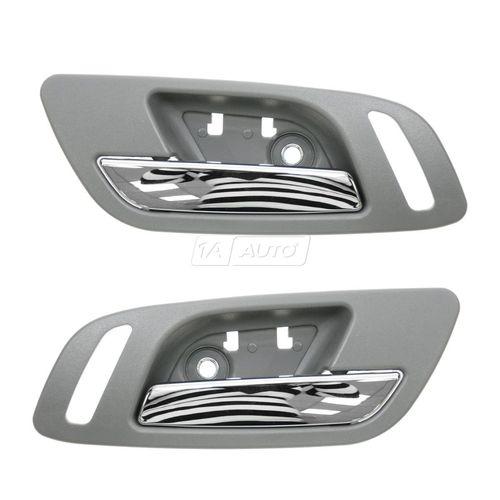 Chevy gmc dark gray & chrome front inside interior door handle set of 2 pair new