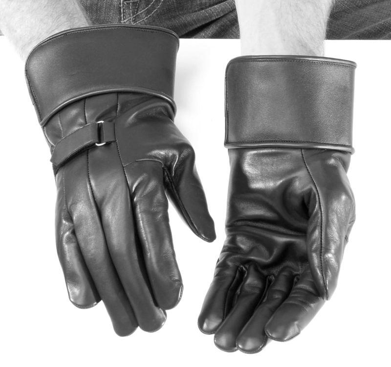 River road custer ii leather motorcycle gloves black men's size x-large