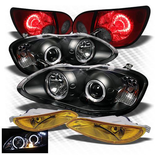 05-08 corolla black pro headlights + r/s led perform tail lights + fog lights