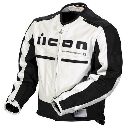 Icon motorhead jacket white/black lg 1533-31-04