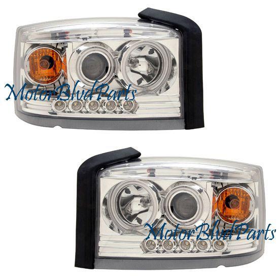 05-08 dakota ccfl halo projector headlights headlamps