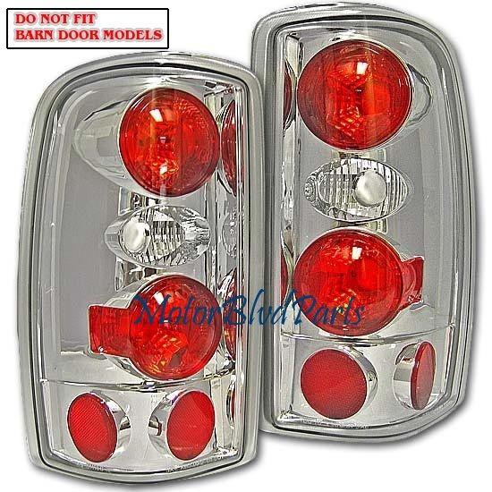 00-06 yukon tahoe suburban chrome tail lights rear brake lamps pair