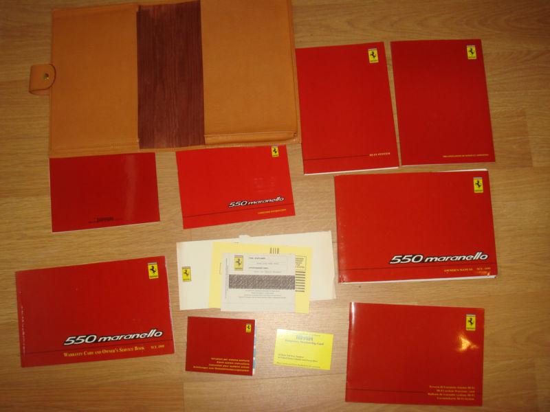 1999 ferrari 550 maranello owners manual set + case 