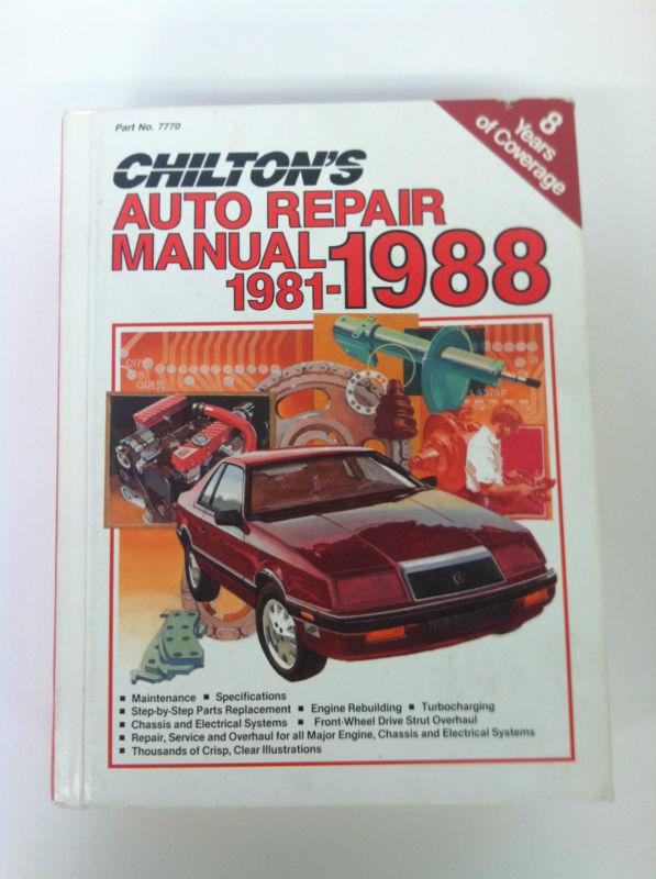 Chilton manual auto repair manual 1981-1988, read for more info