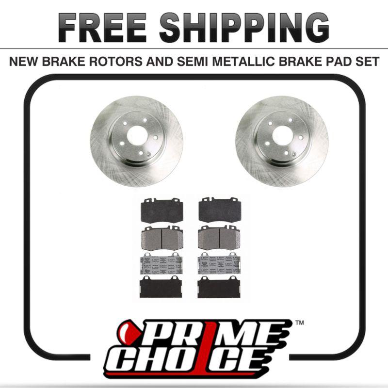 Premium front metallic brake pads and disc rotors complete kit left & right pair