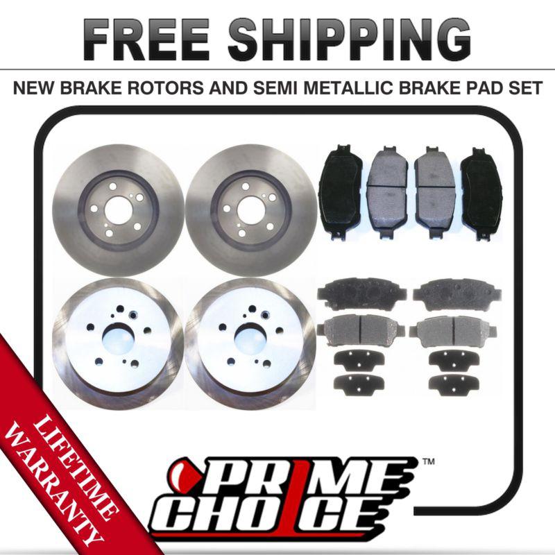 Front + rear kit (4) brake rotors & (8) brake pads with lifetime warranty