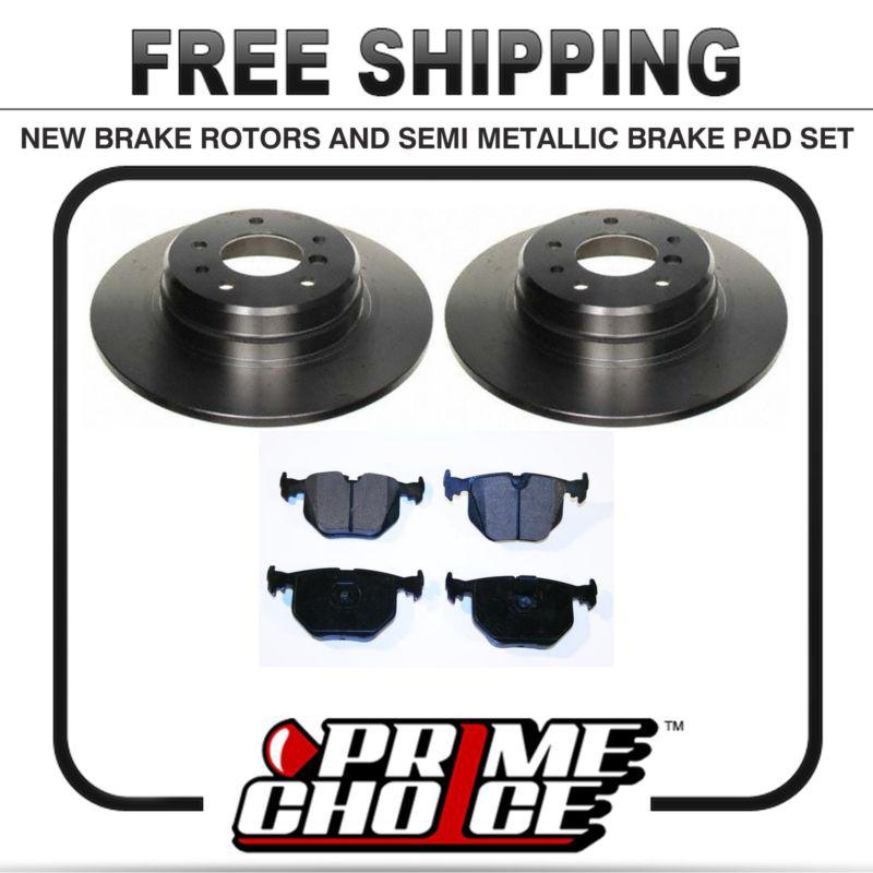 Premium rear metallic brake pads and disc rotors complete kit left & right pair