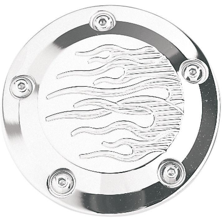 Joker machine chrome flame ignition points cover for harley twin cam