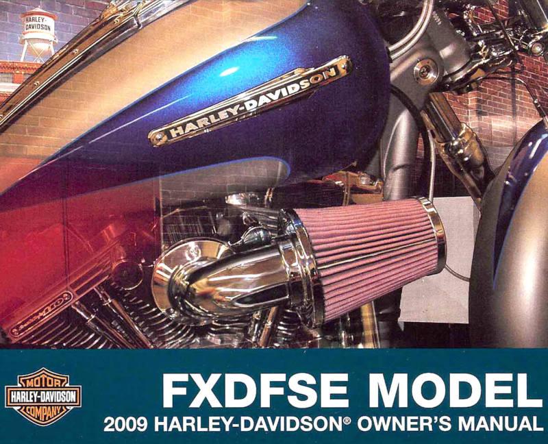 2009 harley-davidson cvo fxdfse dyna fat bob owners manual -fxdfse fat bob