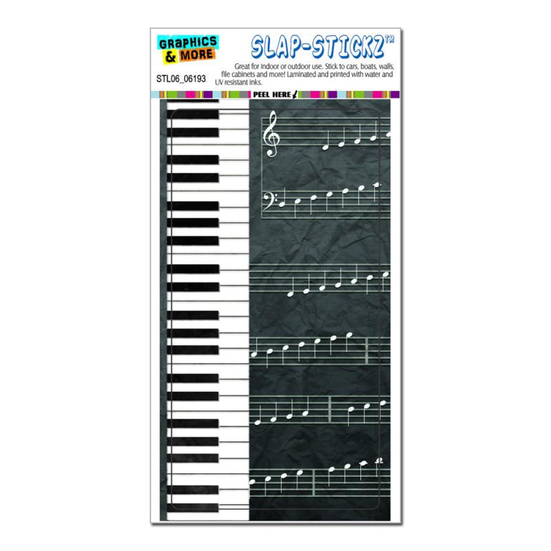 Piano keys and scales grayscale music notes sheet - slap-stickz™ bumper sticker