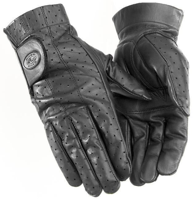 River road tucson leather motorcycle gloves black xs/x-small