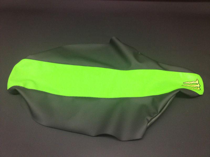 Two  monster kawasaki green/black seat cover kx80 kx85 kx100 1990-2012