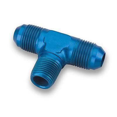 Earl's 982504erl fitting adapter tee -4 an male -4 an 1/8" npt aluminum blue ea