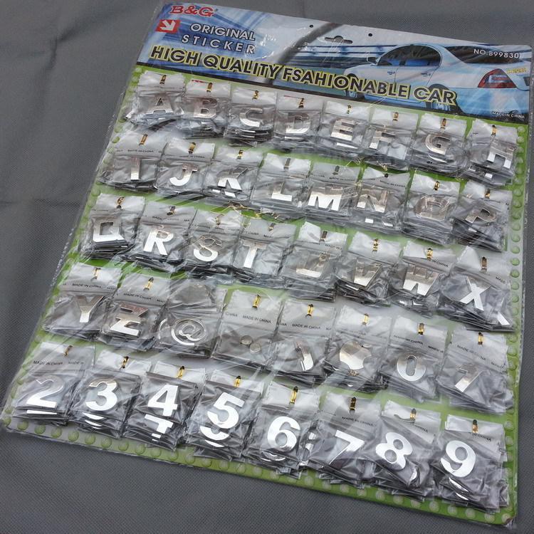 200pcs car auto 3d emblem badge decals chrome letters numbers symbols wholesale