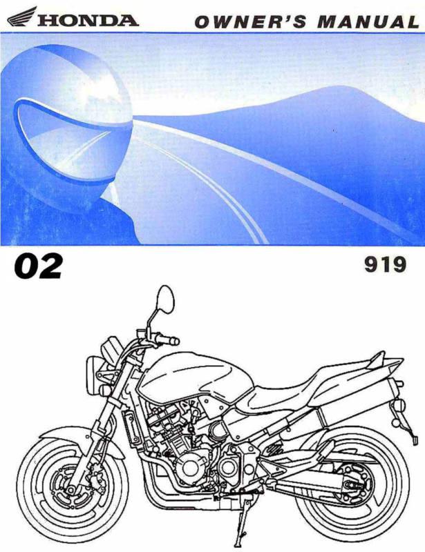 2002 honda 919 cbr900f motorcycle owners manual -honda hornet 900-cbr 900 f