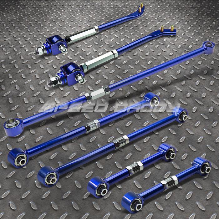 7pc rear lateral links+trailing arms+front tension rod 84-87 corolla ae86 blue