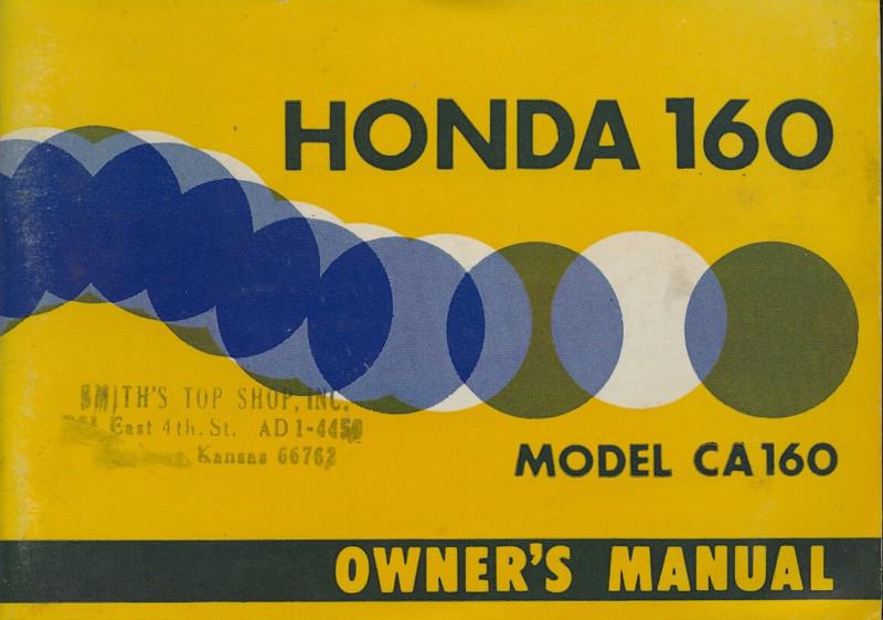 1966 honda ca160 owner's manual