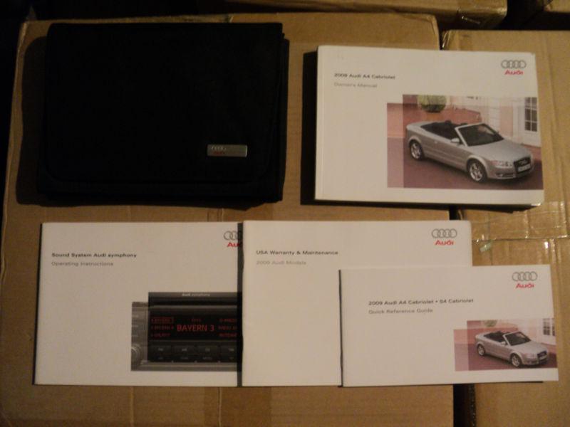 2009 audi a4 cabriolet owners manual set with case 