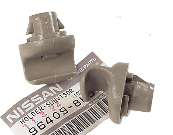 Nissan 350z sun visor holders clips, 2003-2008 coupe, gray new