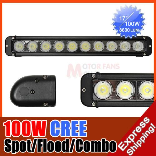 17inch 100w cree led work light bar lamp 8600lm flood/spot/combo 60w/120w/180w