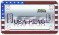 Usa american flag chrome license plate frame for motorcycle-chopper-bike