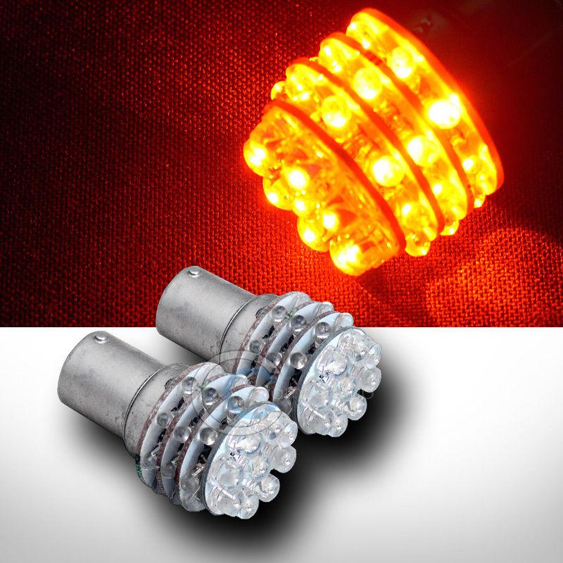 2pc amber o 1156 ba15s 36x led front turn signal light bulbs pair 1259 1459 3497