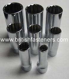 Koken whitworth deep socket set bsw british standard, 3/8" drive, 6 point, 8 pcs