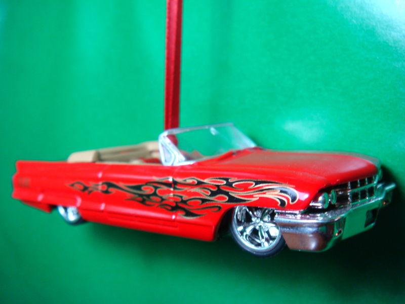 1962 '62 cadillac series 62 convertible red lowrider christmas tree ornament