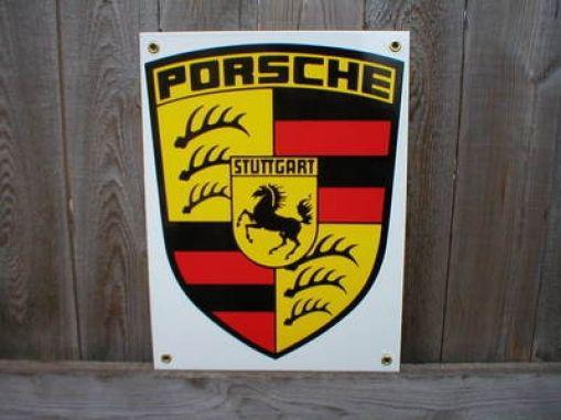 Porsche porcelain coated sign