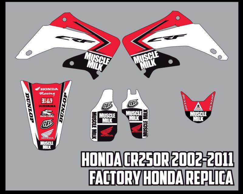Honda cr250r graphics kit 2002-2011 factory honda replica kit