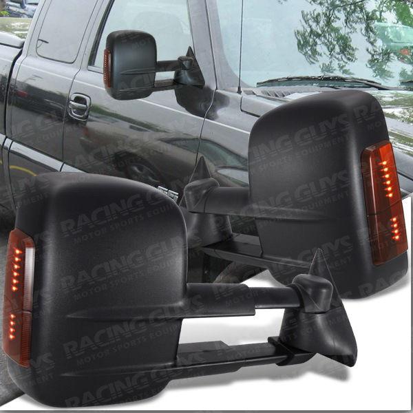 03-07 sierra/silverado power heat towing mirrors+led turn signal left+right pair