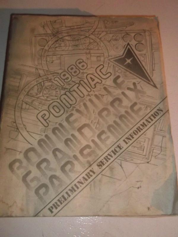 Factory manual 1986 pontiac bonneville grand prix parisienne general motors gm