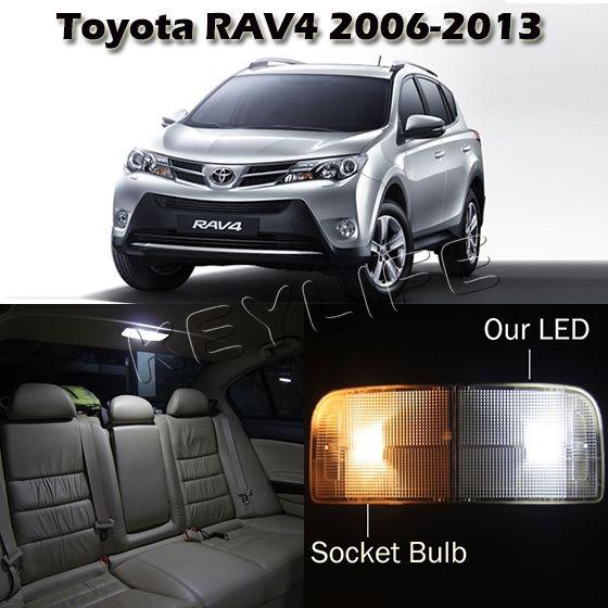 6 white map dome license led light deal package for toyota rav4 2006-2013 w/gift