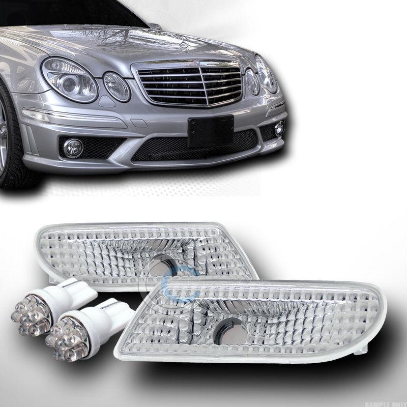 Depo euro lens side marker bumper lights+led bulbs 00-06 mercedes w220 s-class