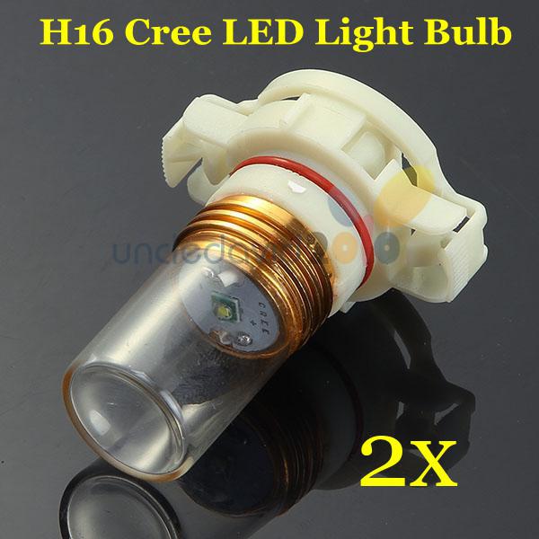 2x h16 5w super bright cree led bulb car fog lamp drl daytime running light