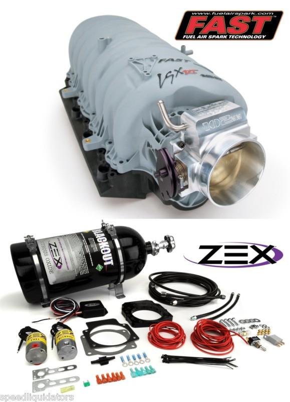 Fast lsxrt ls1 -2 -6 truck intake, 102mm throttle body & zex 100-250hp nos kit