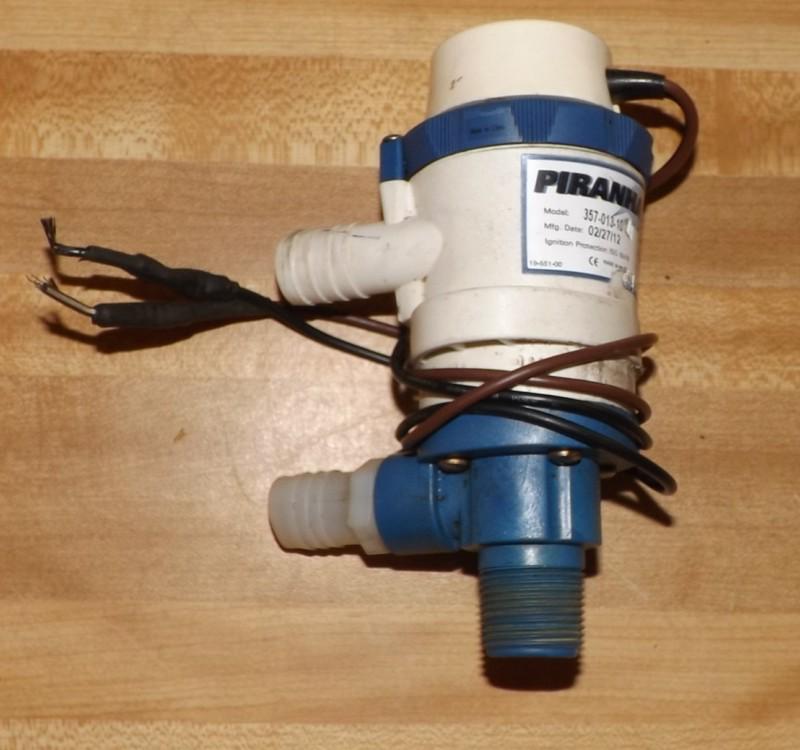 Shurflo piranha livewell pump straight port 12volt 600 gph 357-013-10