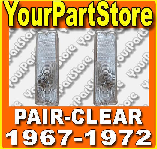 67-72 chevy gmc pickup pu truck fleetside rear tail light lamp lens pair clear