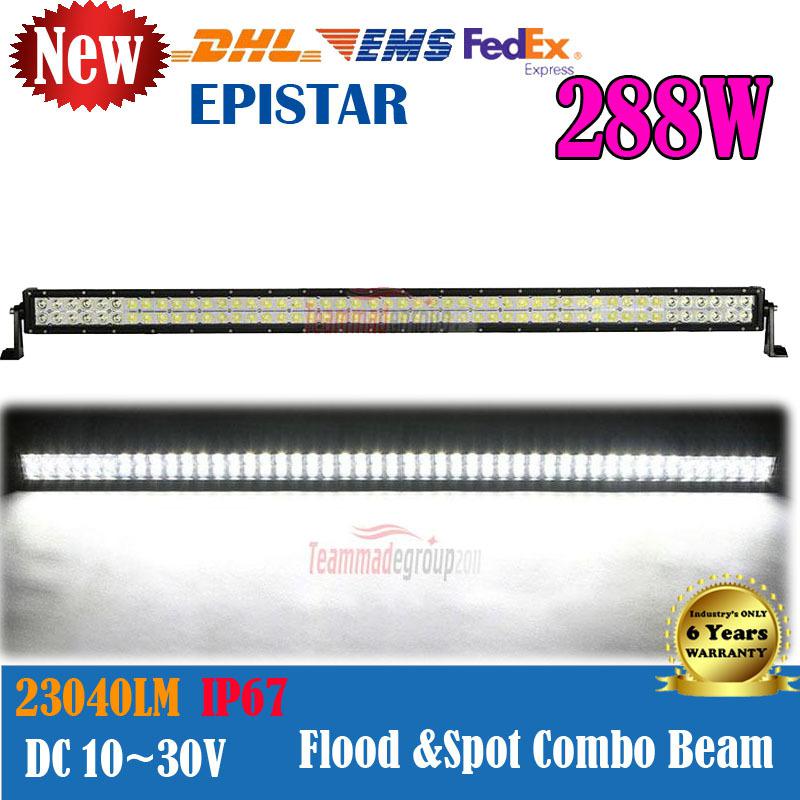 50" 288w epistar led work light bar offroad driving 4wd lamp skel 120w/180w/240w