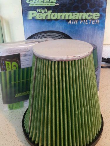 Green filter usa 2452 high flow universal cone air filter element 4" id 7.8" l 