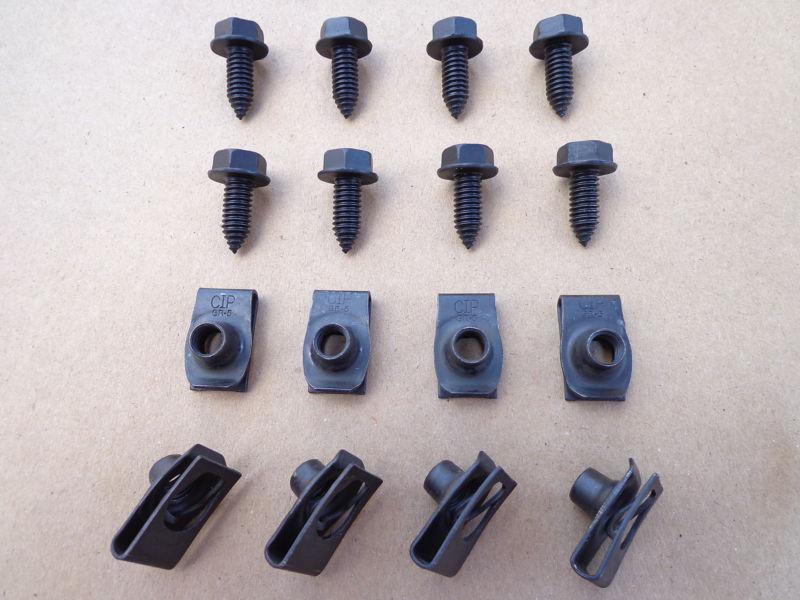 8 fender well body bolts & extruded u-nuts -fits gm cars & trucks 362-10, 830-10